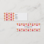 Red en Oranje Fleur de Lis Pattern Mini Visitekaartje (Voorkant / Achterkant)
