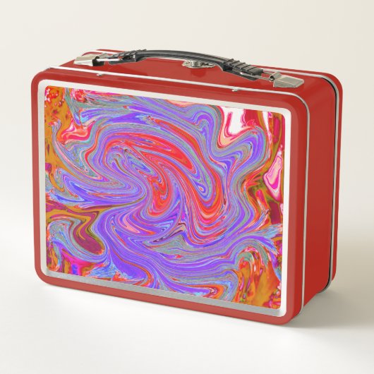 Red en Paarse Groovy Abstracte Retro Art (Achterkant)