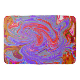 Red en Paarse Groovy Abstracte Retro Art Badmat