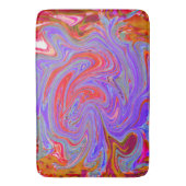 Red en Paarse Groovy Abstracte Retro Art Badmat (Voorkant Verticaal)