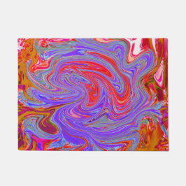Red en Paarse Groovy Abstracte Retro Art Deurmat