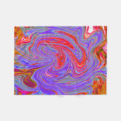 Red en Paarse Groovy Abstracte Retro Art Fleece Deken (Voorkant (Horizontaal))