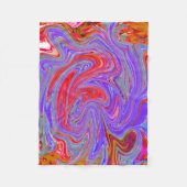Red en Paarse Groovy Abstracte Retro Art Fleece Deken (Voorkant)
