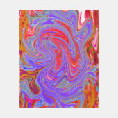 Red en Paarse Groovy Abstracte Retro Art Fleece Deken (Voorkant)