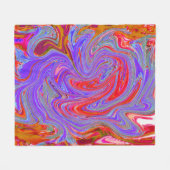 Red en Paarse Groovy Abstracte Retro Art Fleece Deken (Voorkant (Horizontaal))