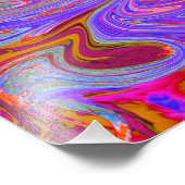 Red en Paarse Groovy Abstracte Retro Art Foto Afdruk (Hoek)