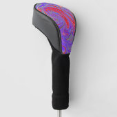 Red en Paarse Groovy Abstracte Retro Art Golfheadcover (Schuin)