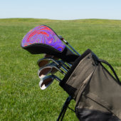 Red en Paarse Groovy Abstracte Retro Art Golfheadcover (Insitu)