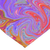 Red en Paarse Groovy Abstracte Retro Art Korte Tafelloper (Hoek)