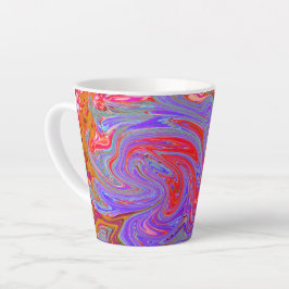 Red en Paarse Groovy Abstracte Retro Art Latte Mok
