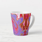 Red en Paarse Groovy Abstracte Retro Art Latte Mok (Rechterhoek)