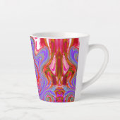 Red en Paarse Groovy Abstracte Retro Art Latte Mok (Rechts)