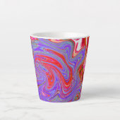 Red en Paarse Groovy Abstracte Retro Art Latte Mok (Voorkant)