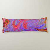 Red en Paarse Groovy Abstracte Retro Art Lichaamskussen (Achterkant)