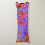 Red en Paarse Groovy Abstracte Retro Art Lichaamskussen (Voorkant Verticaal)