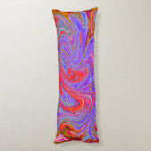 Red en Paarse Groovy Abstracte Retro Art Lichaamskussen (Achterkant (Verticaal))