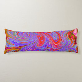 Red en Paarse Groovy Abstracte Retro Art Lichaamskussen