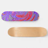 Red en Paarse Groovy Abstracte Retro Art Persoonlijk Skateboard (Horizontaal)