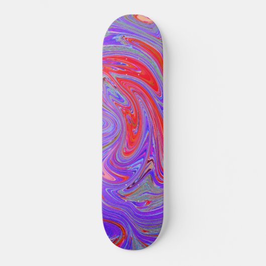 Red en Paarse Groovy Abstracte Retro Art Persoonlijk Skateboard (Voorkant)