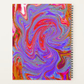 Red en Paarse Groovy Abstracte Retro Art Planner (Achterkant)