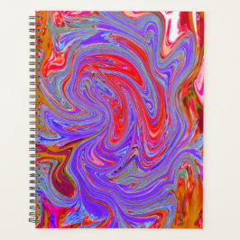 Red en Paarse Groovy Abstracte Retro Art Planner