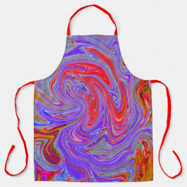 Red en Paarse Groovy Abstracte Retro Art Schort