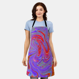 Red en Paarse Groovy Abstracte Retro Art Schort