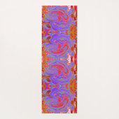 Red en Paarse Groovy Abstracte Retro Art Yogamat (Achterkant)