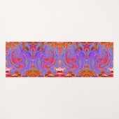 Red en Paarse Groovy Abstracte Retro Art Yogamat (Voorkant (horizontaal))