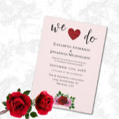 Red en Pink Roses Engagement Party Kaart