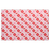 Red en Roze Argyle Heart Pattern Stof (Fat Quarter)