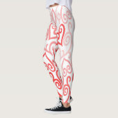 Red en Roze Ombre Heart Pattern Leggings (Links)