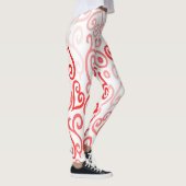 Red en Roze Ombre Heart Pattern Leggings (Rechts)