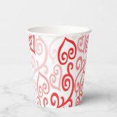 Red en Roze Ombre Heart Pattern Papieren Bekers (Achterkant)