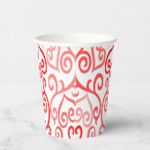 Red en Roze Ombre Heart Pattern Papieren Bekers (Rechts)