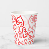 Red en Roze Ombre Heart Pattern Papieren Bekers (Voorkant)