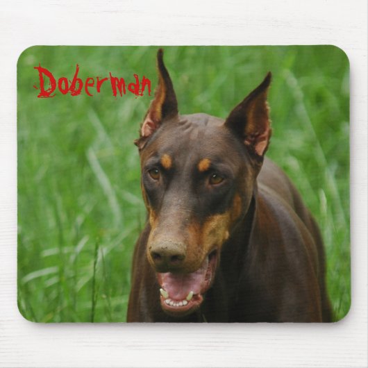 Red en Rust Doberman Muismat (Voorkant)