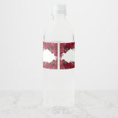 Red en Silver Floral Quinceanera Waterfles Etiket (Achterkant)