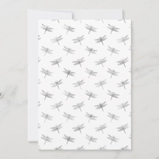 Red en Silver Floral Virtual Shower Kaart (Achterkant)