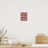Red en Silver Welcome Poster Print (Keuken)