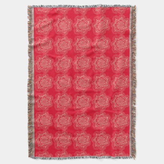 Red en Tan Mandala Pattern Blanket Deken (Voorkant Verticaal)