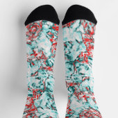 Red en Turquoise Abstract Sokken (Top)