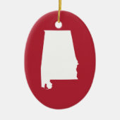Red en White Alabama Keramisch Ornament (Voorkant)
