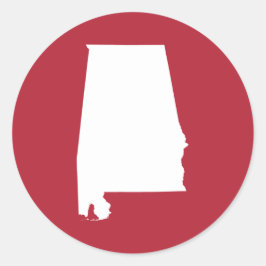 Red en White Alabama Ronde Sticker