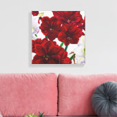 Red en White Amaryllis 2008 Canvas Afdruk (Insitu (Woonkamer))