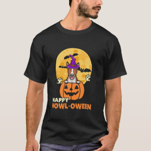 Red en White Bull Terrier Hond Happy Hallowe T-shirt