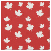 Red en White Canadian Flag Maple Leaf Pattern Stof (Close Up)