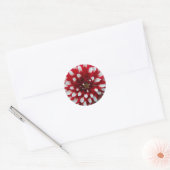 Red en White Dahlia Floral Ronde Sticker (Envelop)