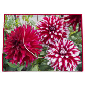 Red en White Dahlias Floral Groot Cadeauzakje (Voorkant)