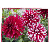 Red en White Dahlias Floral Groot Cadeauzakje (Achterkant)